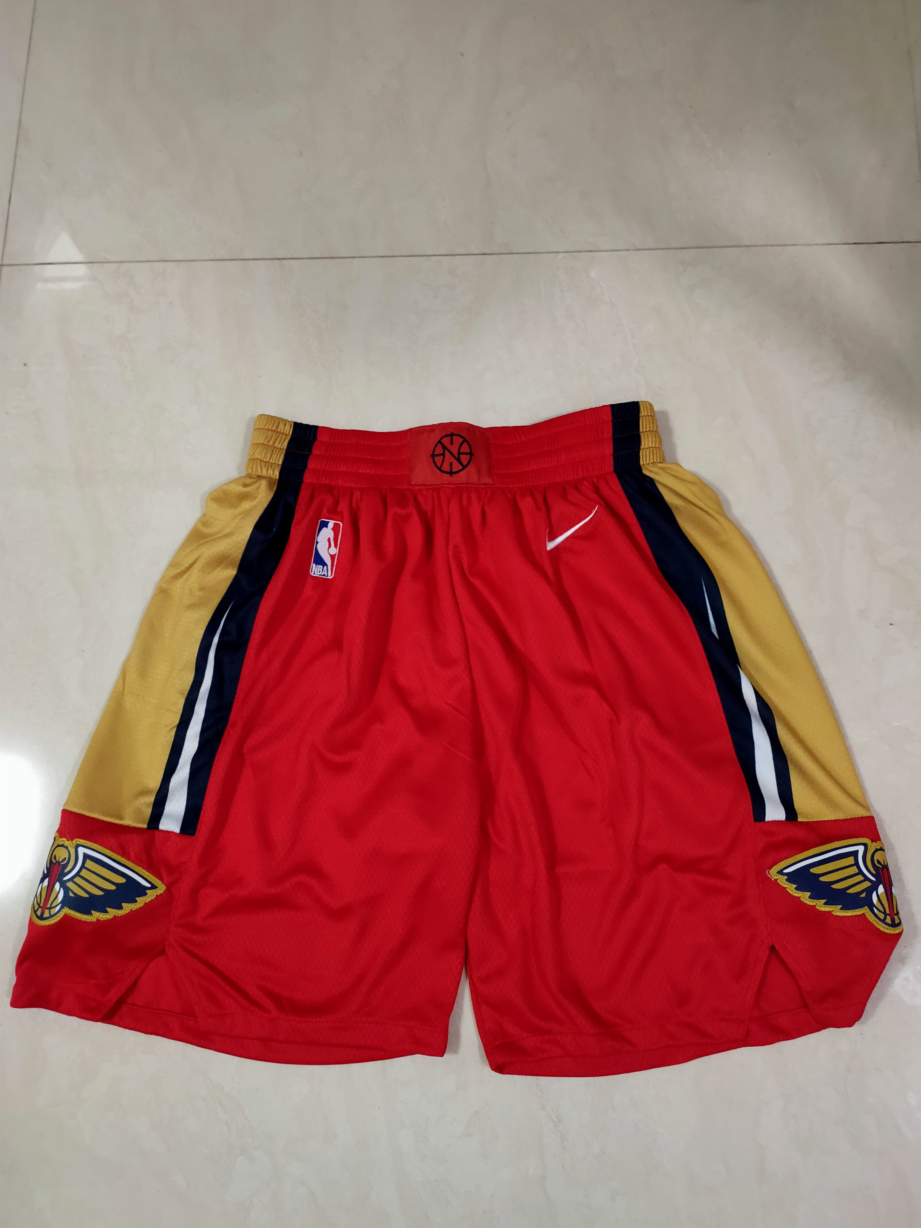 Cheap Men NBA New Orleans Pelicans Red Shorts 0416